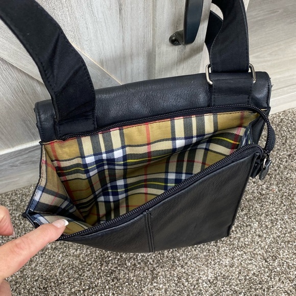 Carlo D' Santi Leather Front Flap Organizer Bag Tote Shoulder Newsboy RARE - Picture 8 of 15